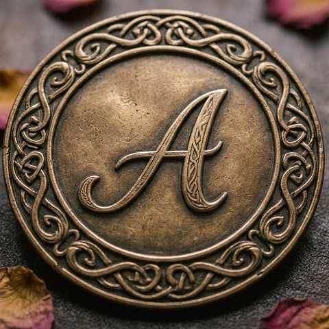 Bronzemedaille mit dem Buchstaben A